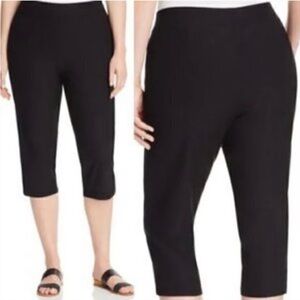Eileen Fisher Petite Black Pull On Stretch Pants Cropped Women’s PS